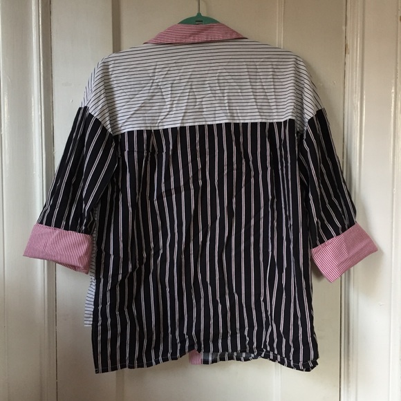 Topshop colorblock asymmetrical button up - Picture 2 of 2